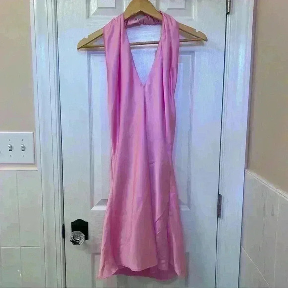 Show Me Your Mumu Jasmine Halter Mini In Pink Size M - Picture 5 of 13